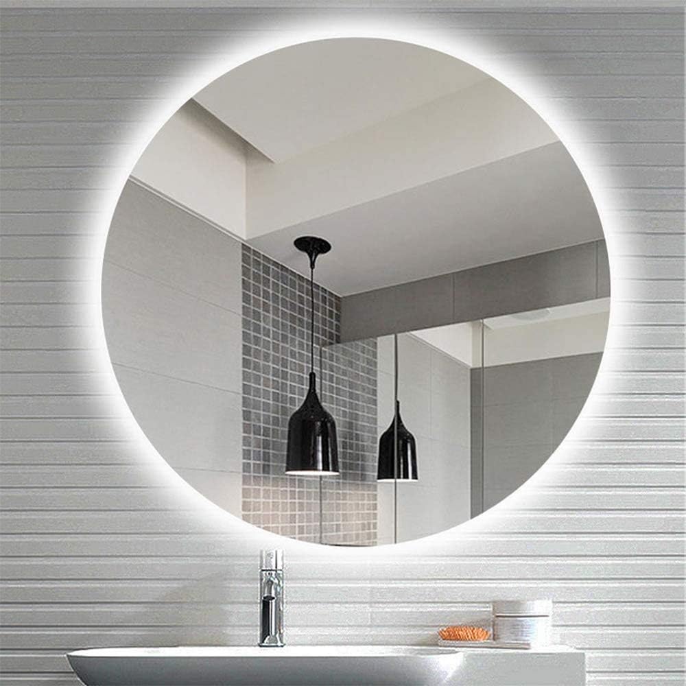 Bathroom Round Backlit LED Light Round Wall-Mounted Smart with lamp Single Touch Anti-Fog(60cm)