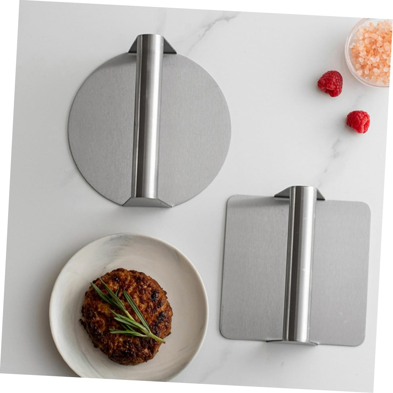 Toddmomy 2 Stück Burgerpresse Teiliges mit Ergonomischem Griff zum von Patties für Hamburger und Steaks Langlebiges Küchenwerkzeug für Grillliebhaber