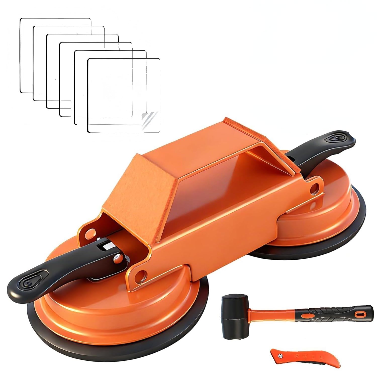 Floor Gap Repair Tool — Heavy Duty Plank Grabber with Enhanced Suction Cup Slot Cutter 4 Sticky Pads, Quick Lock Puller for Laminate Vinyl Engineered Hardwood Floors, Iron-Made Flooring Tools — view 10