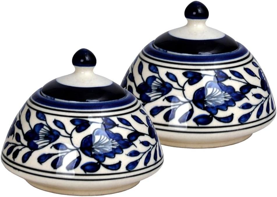 CRAFTGHAR Ceramic Handmade Dahi Jars (Purple)