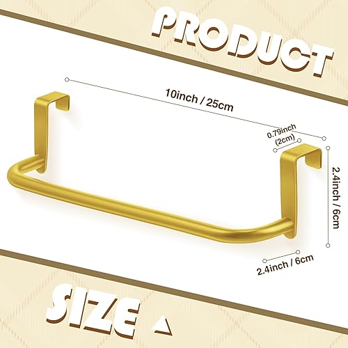 Miniatura 2 de Toallero de metal para armario de cocina, 2 piezas, toallero de acero para colgar en el interior o exterior de las puertas, cocina en casa o baño