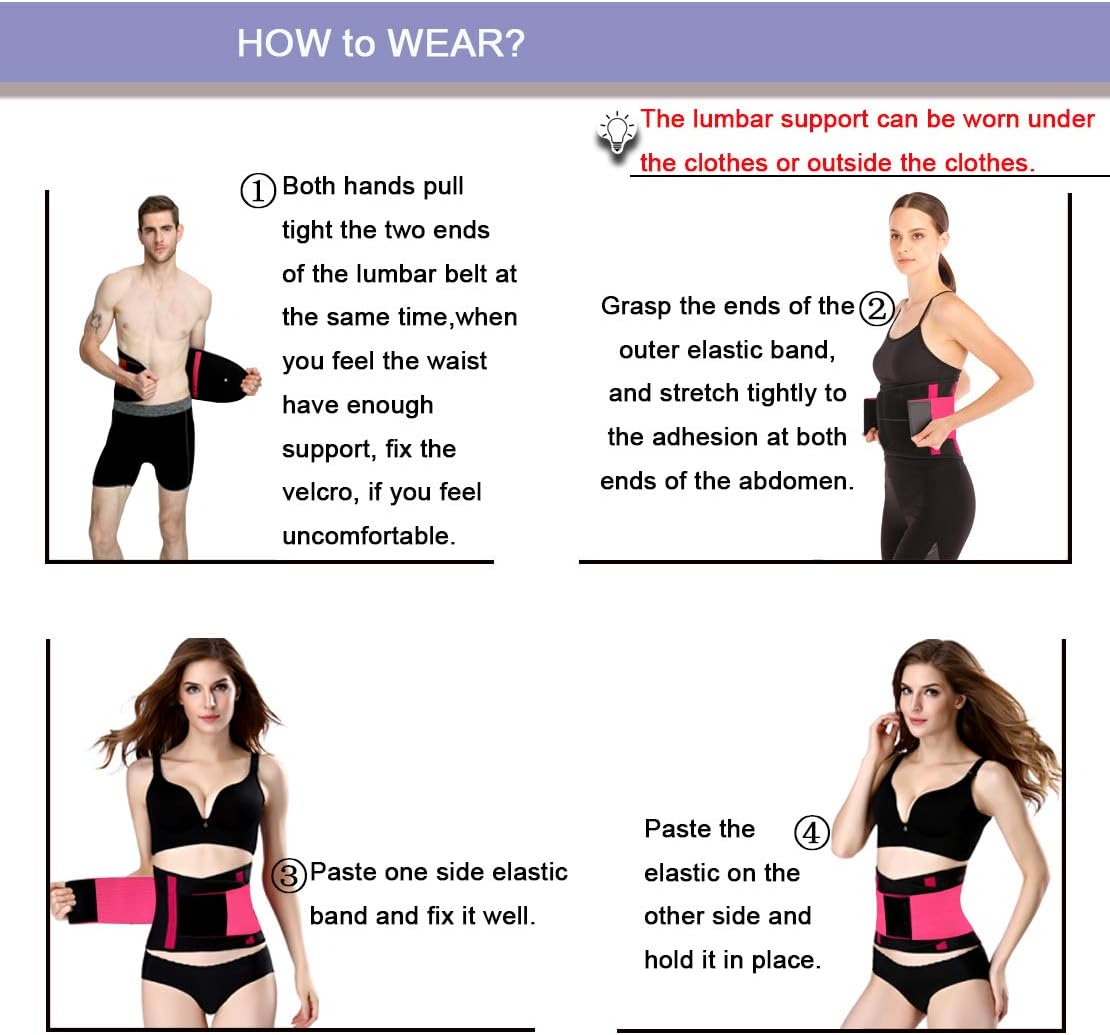 KINGJOZE Back Brace for Lower Back Pain, Back Support Belt for Women & Men, Breathable Lower Back Brace with Lower Back Pain Relief for Herniated Disc, Sciatica (Pink, X-Large)