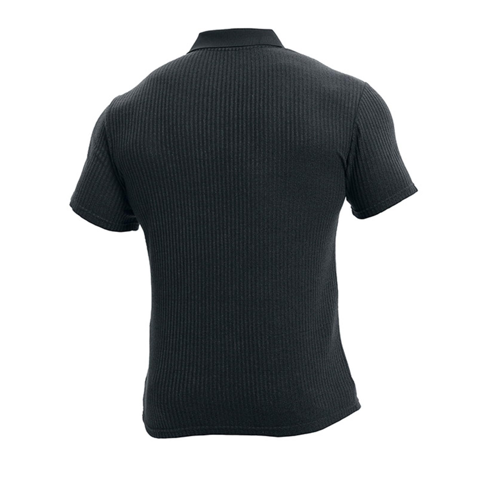 Poloshirt - Camiseta de manga corta con cuello de solapa para hombre, ajuste cómodo, capa base para uso diario