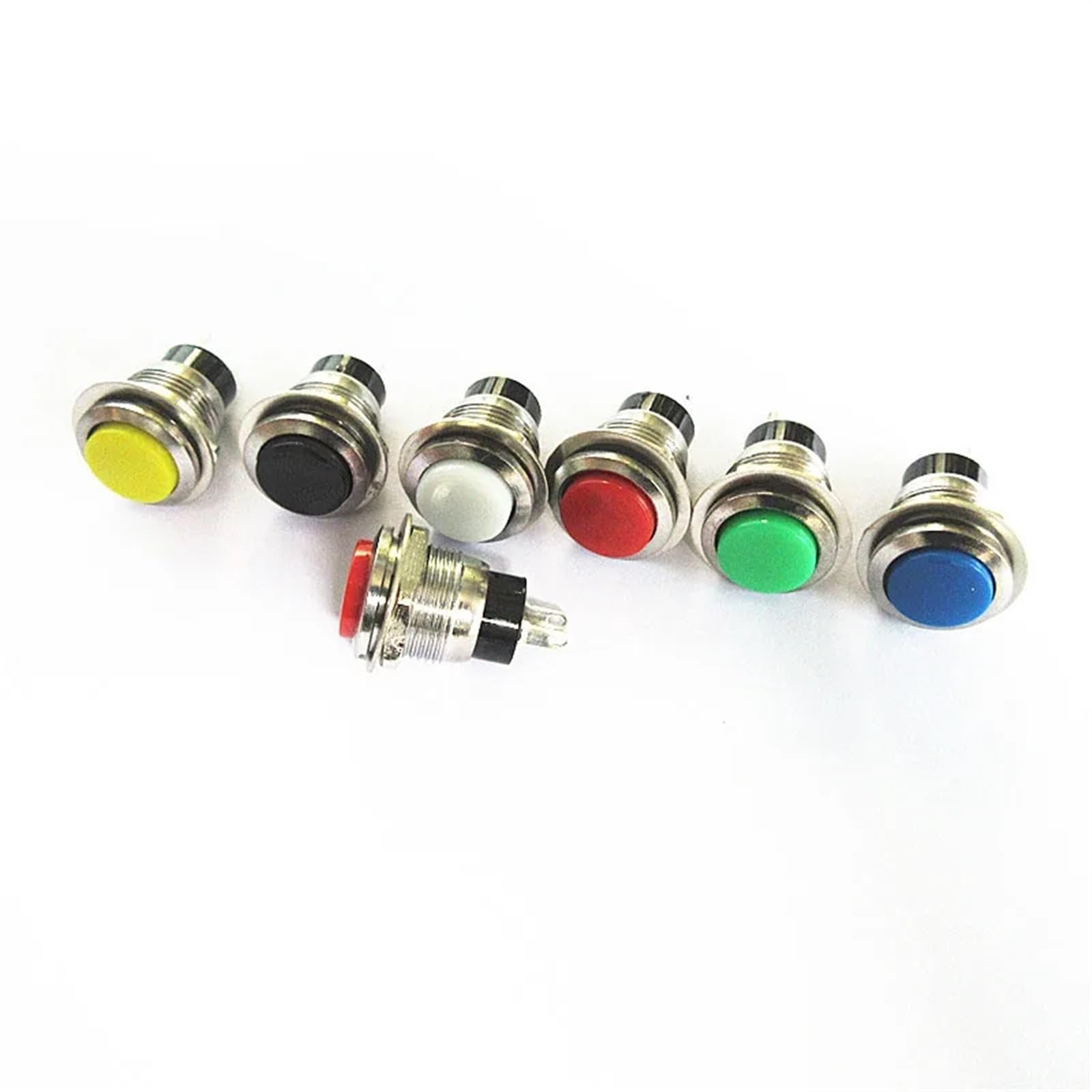 DS-318 Petit bouton-poussoir circulaire à enfoncement automatique Bouton de sonnette Trou de 12 mm(DS-318 huang)