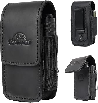 Topstache Leather Multitool Sheath with Belt Clip - EDC Multi Tool Holster for Folding Tool - Leather EDC Holster Pouch Belt Organizer - Magnetic Closure Multitool Case Sheath, M,Black