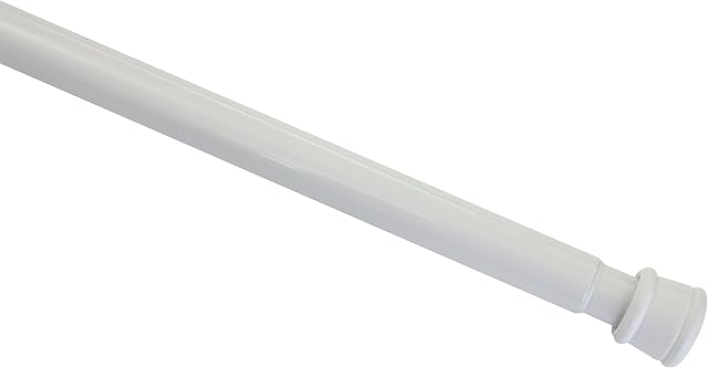 GARDINIA Karnisz metalowy, wysuwany, montaż bez śrub i wiercenia, średnica 23/26 mm, długość 80-130 cm, biały