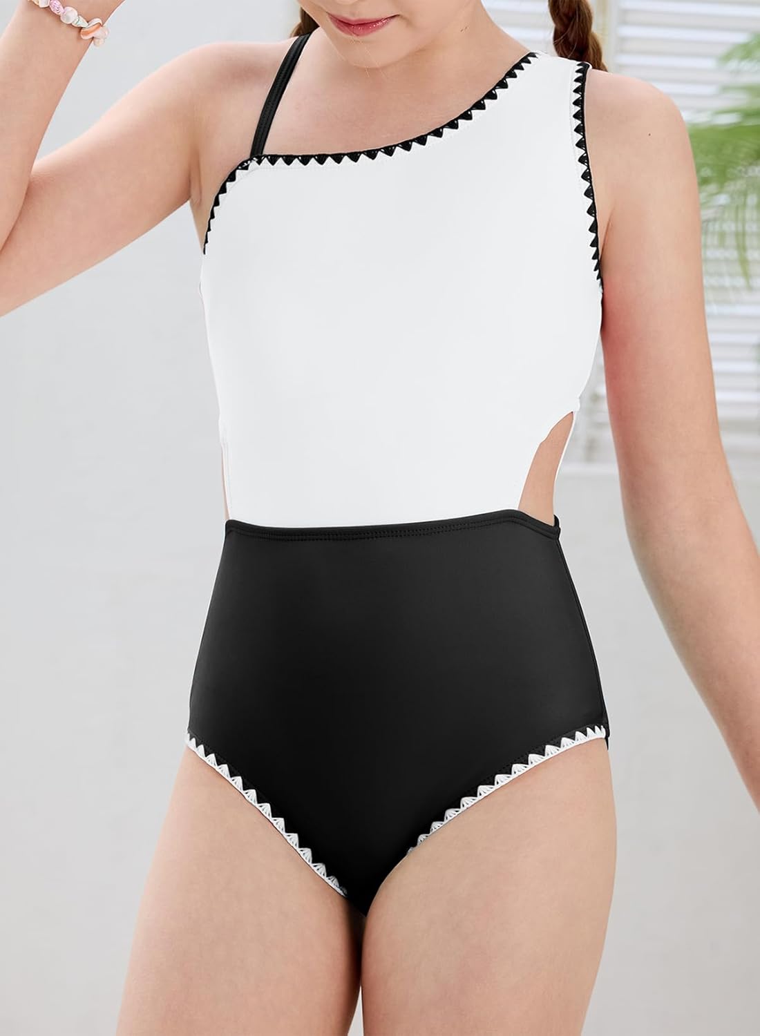 blibean Teen Girls Swimsuits One Piece Bathing Suit with Chest Pads Size 6-15 Years - Image 3