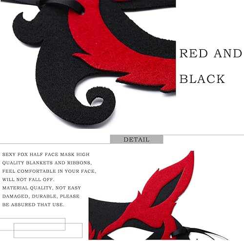 Miniatura 4 de Sinalty Máscara de media cara de zorro sexy para adultos y niños, máscara de Halloween, anfitrión, banquete, fiesta, máscara facial para fiesta de