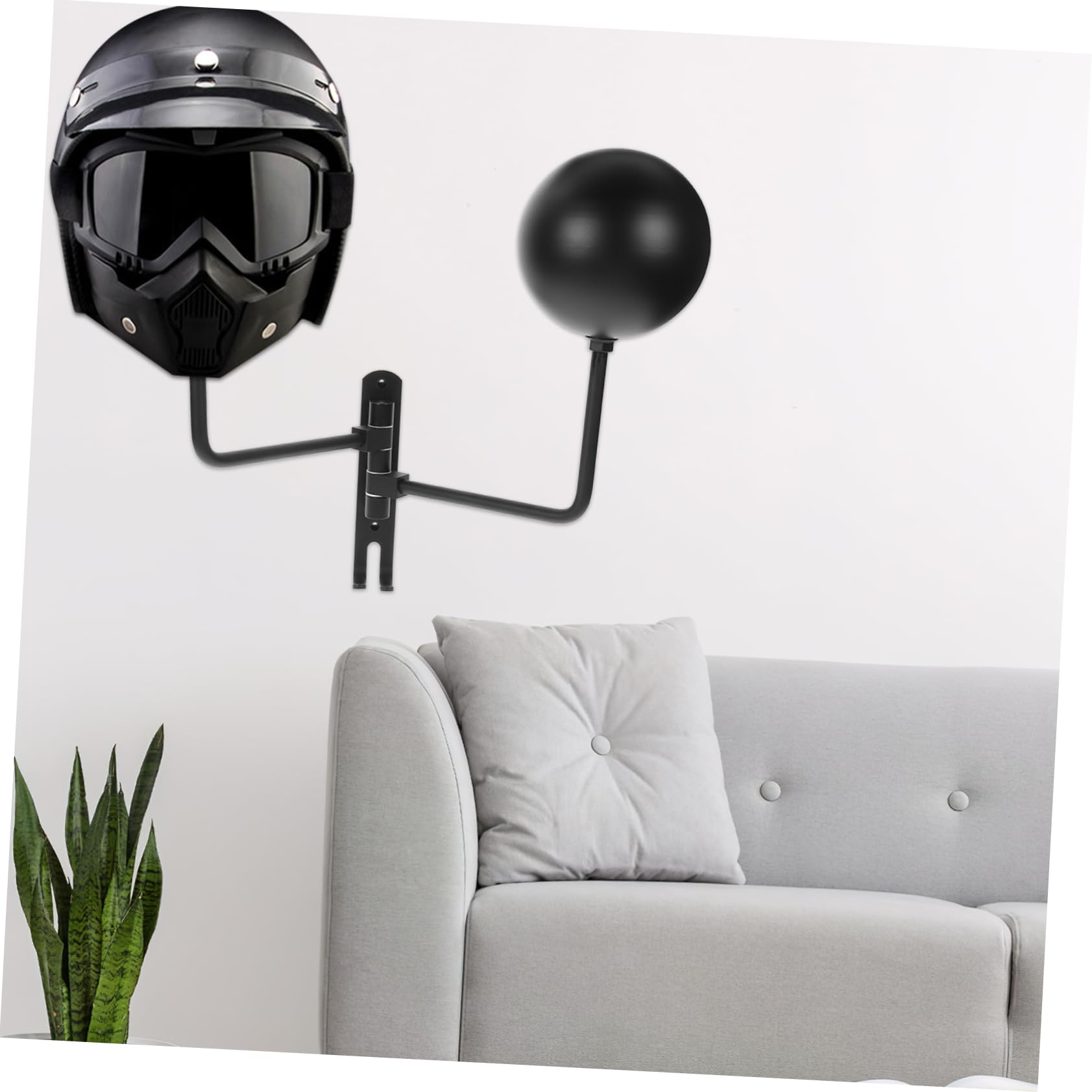 MAGICLULU Soporte de Pared para Colgar Cascos de Acero Inoxidable Negro | 1 Juego, Montaje en Pared, para Garaje de Bici y Espacios de Almacenamiento, Incluye Soporte Doble