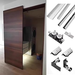 Rail Porte Coulissante Kit de Quincaillerie et Rail pour Porte Glissante Invisible, Track de Remplacement pour Porte Coulissante Escamotable de 80/90/100/120/150/200 cm, Syst&egrave;me(2.7ft/83cm)