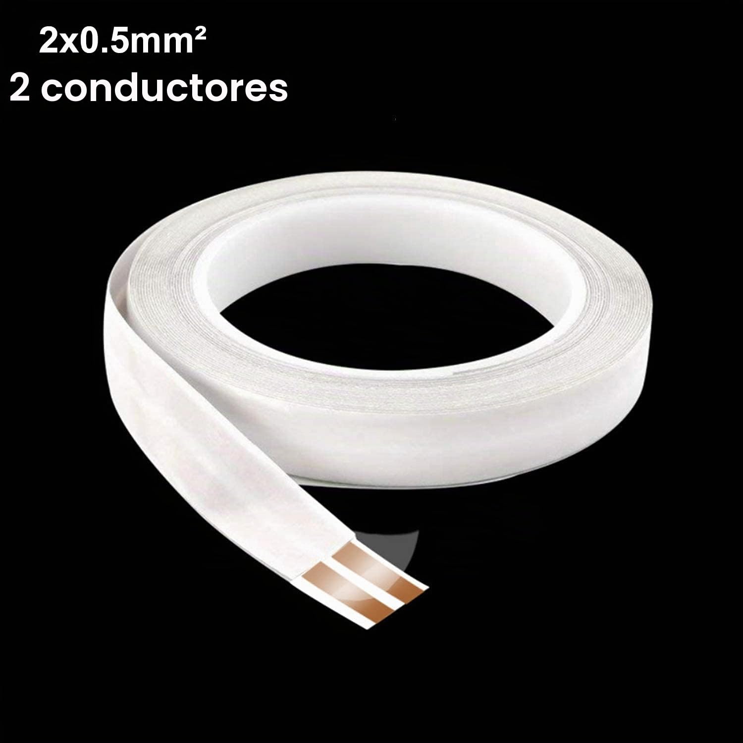 Cables de altavoz superplanos, 1,6 cm de ancho x 15,2 m de largo | Blancos autoadhesivos cables de altavoz de bajo perfil, 2 conductores de cobre puro, cable de audio DIY, 23 AWG