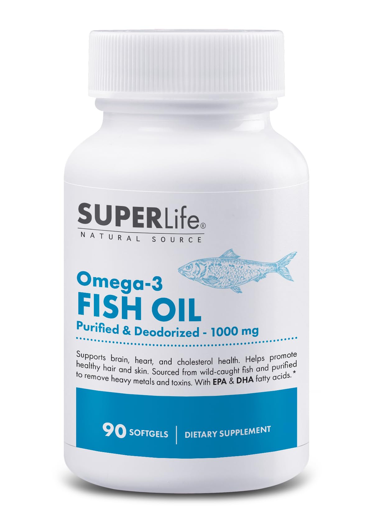 Omega-3 Fish Oil - 1000 mg - Supports Heart, Brain, Hair & Skin Health