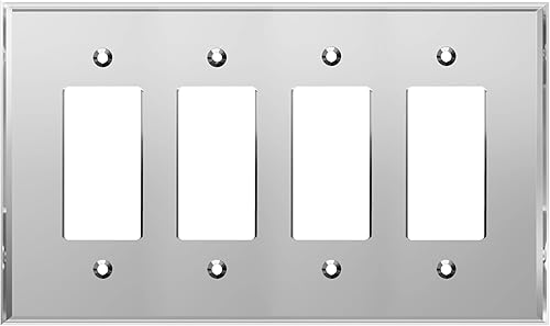 Vista 56 de LIDER LWP-31O-ABK, placa de pared decorativa de acrílico reflectante, placa de interruptor de luz espejada, cubierta de salida de plexiglás, vidrio