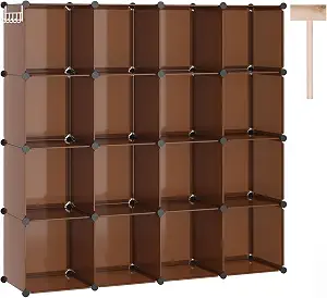 C&AHOME 16 Cube Storage Organizer, Brown