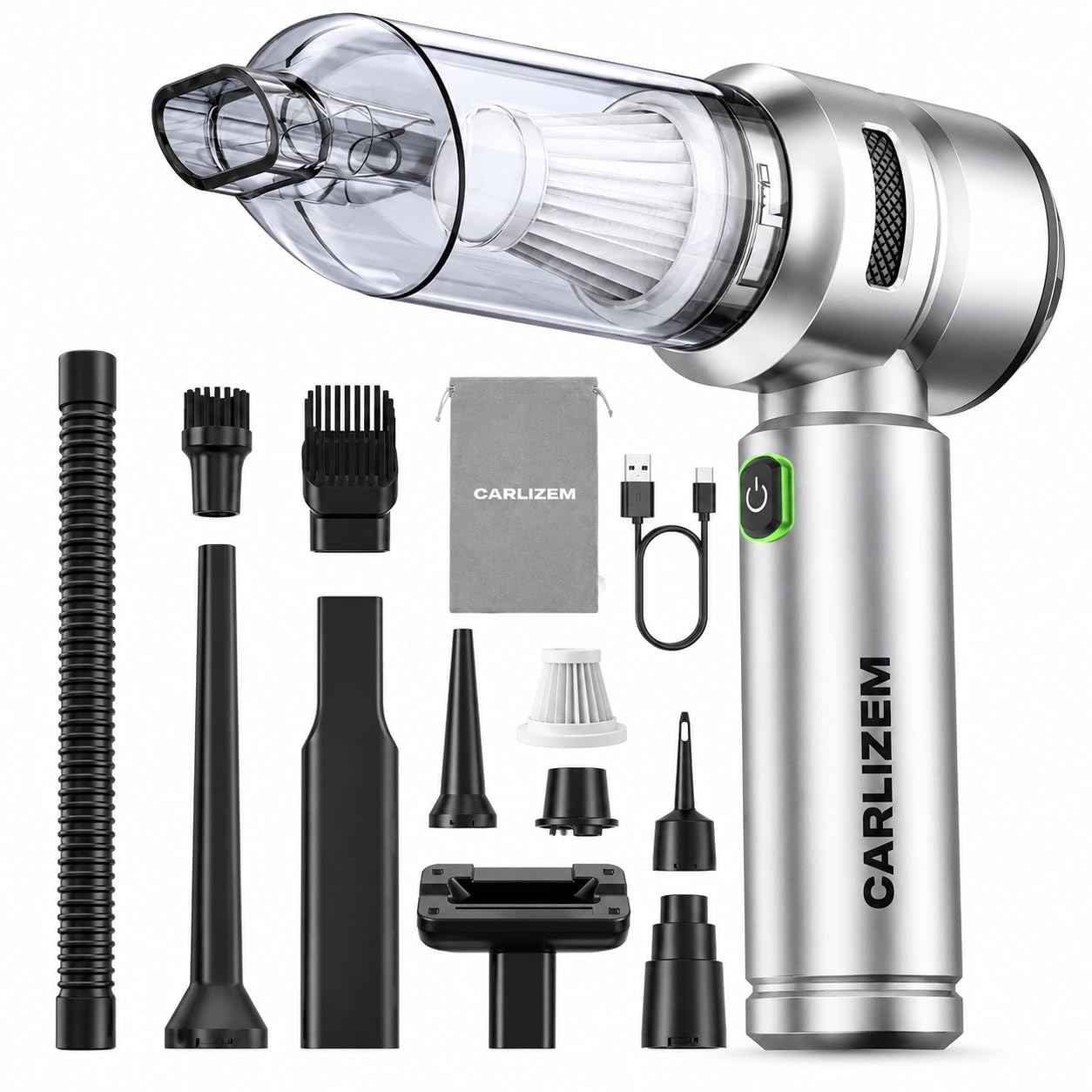 TurboJet 500 18000PA Powerful Car Vacuum Cleaner & Air Blower | Fully Wireless 4X More Suction Power BLDC Long Life Motor | 3 Suction Speeds | 6000 mah mins Rechargeable |18 Months Warranty-image-12