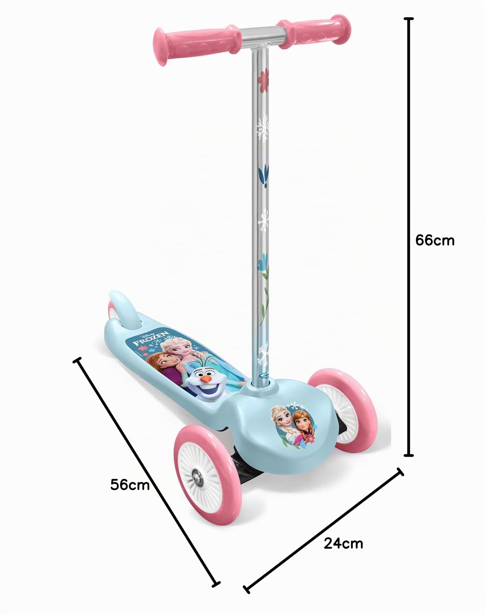 Stamp- Trottinette Steering Frozen II 3 Roues Disney Anna, Elsa A BALANCIER, RN246045, Blue, 66 cm