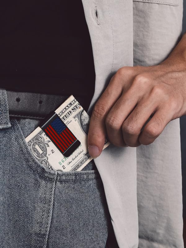 Bandmax Money Clip for Men, Stainless Steel Slim Wallet Cash Credit Card Holder Customizable Fashion Cash Clips Slim Pocket Wallet Gift for Father Husband Friend4