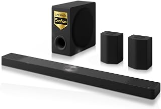 LG S95AR Soundbar 9.1.5 with Dolby Atmos and DTS:X, 810W power, wireless subwoofer and rear speaker, high-definition audio (Hi-Res), Bluetooth, IA Ready, black