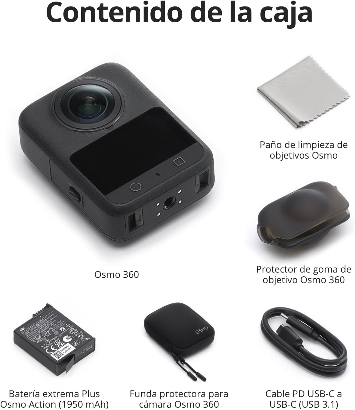 DJI Pack Estándar Osmo 360 Ciclismo Bundle, cámara con Imagen 360° de 1 Pulgada, Video 360° en 8K Nativo, Foto 360° de 120 MP, grabación 8K de 100 min, Sumergible, cámara 360 de acción para Deportes 3