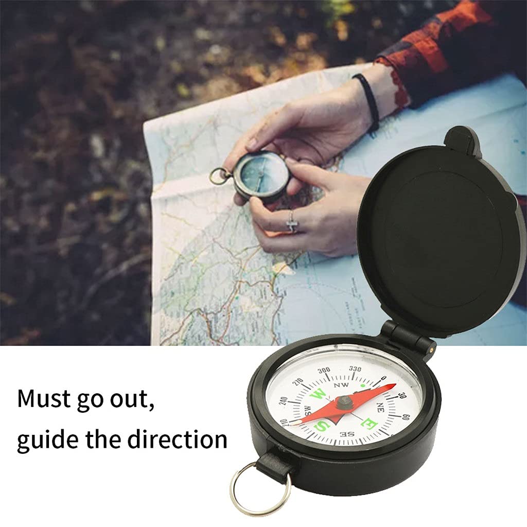 boussole pour les activités extérieures, boussole Boussole for camping, randonnée, trekking, escalade, voyage, noire, 46 x 16 mm