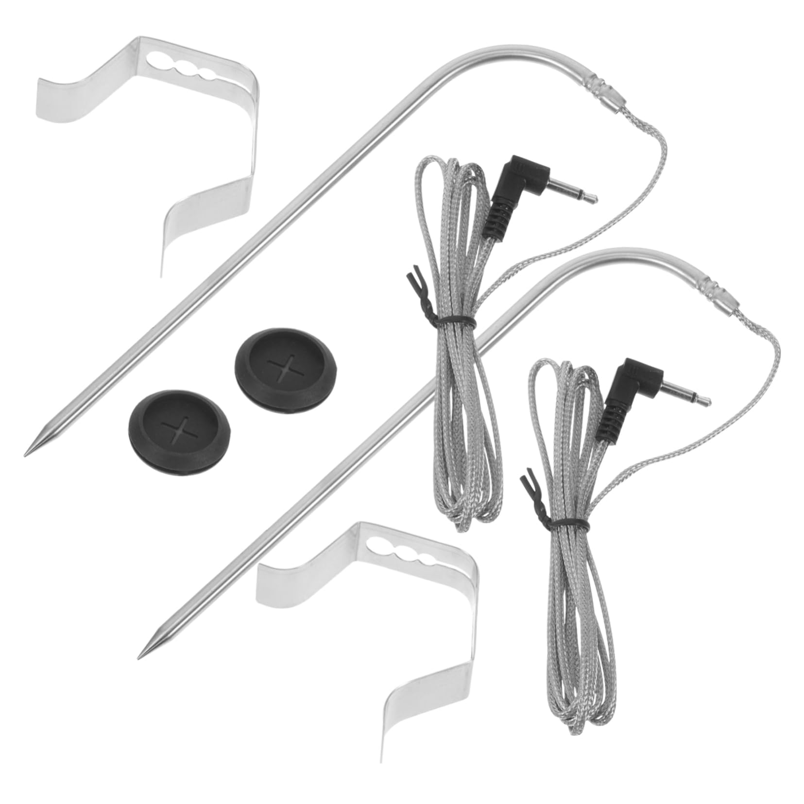 HEMOTON 3 Sätze Temperatursonde Digital Lebensmitteltemperaturmesser Grill Kochen Essen Lesen Küchenthermometer Fleischthermometer Raucher Rindfleisch-thermometer Rostfreier Silber