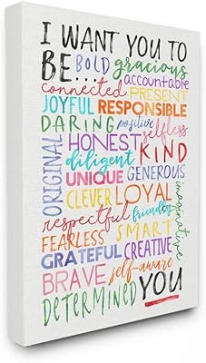 Stupell Industries I Want You to Be You Inspirational Phrases Colorful White Word Design, Designed by Erica Billups Wall Art, 16 x 20, Canvas