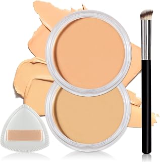 2PCS Under Eye Color Corrector,Cream Concealer Full Coverage for Mature Skin,Vegan Under Eye Cream Dark Circles Cover up Makeup Concealer Makeup (03 Vanilla + 04 Nougatine)