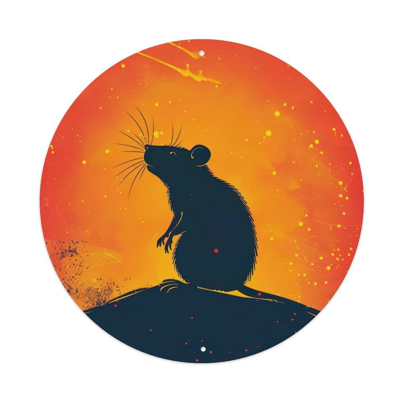 Animal Artwork Looking Away from The Rats Metal Tin Sign