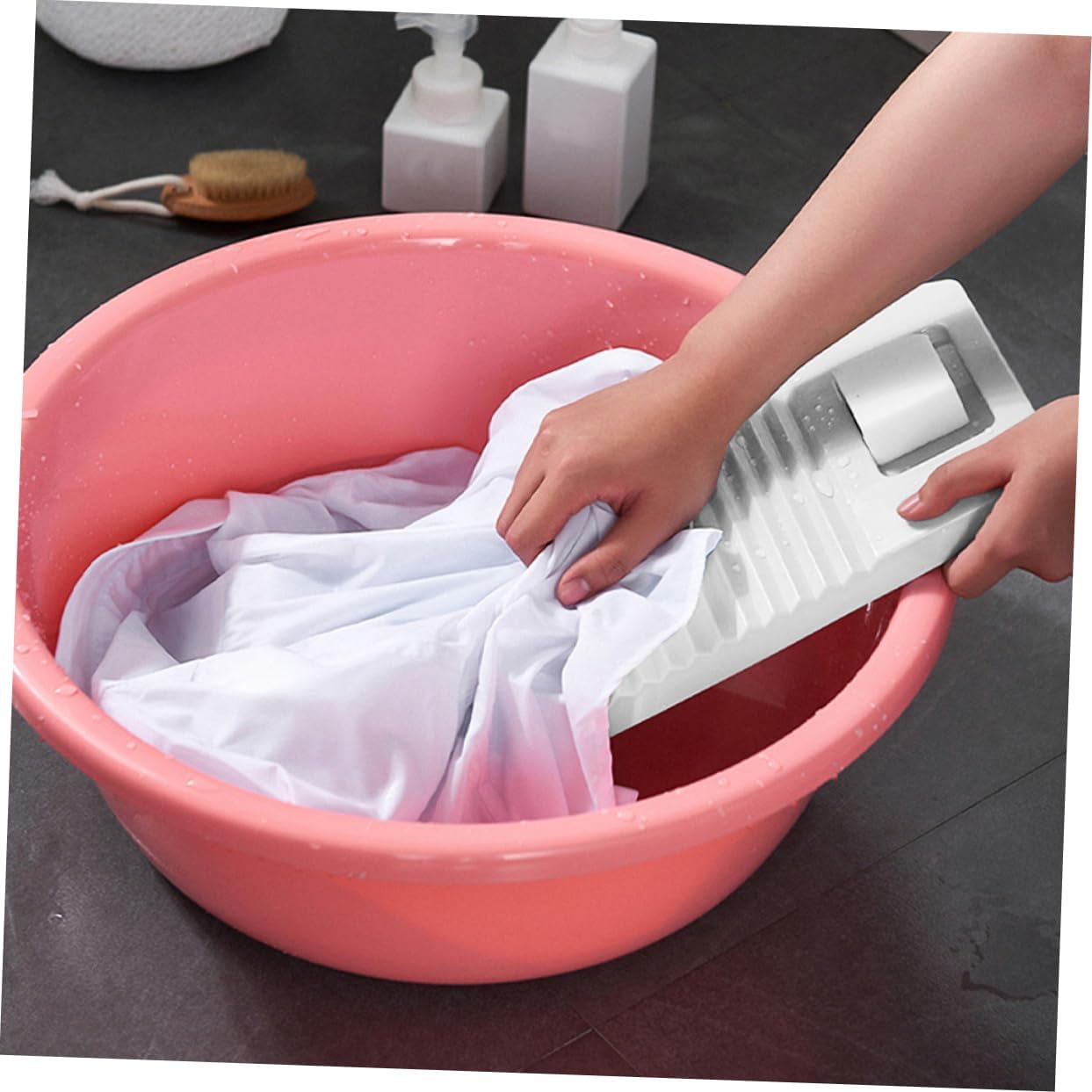 Washboard for Hand Washing Nonslip Plastic Washboard Portable Compact for Dorm Hotel Home