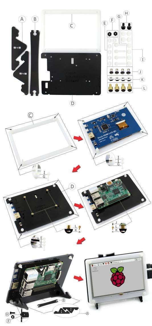 waveshare 5inch LCD B Display 800x480 Resistive Touch Screen