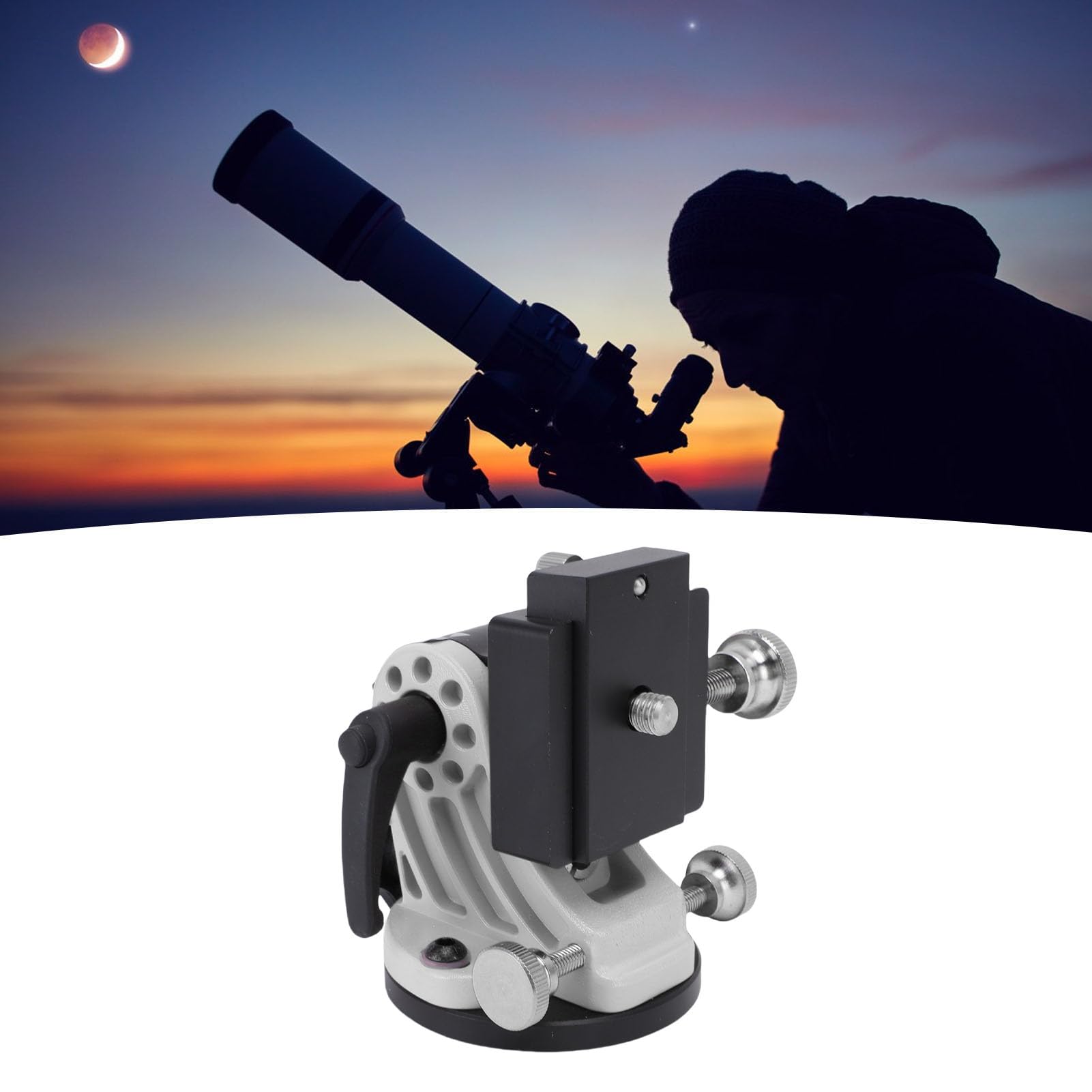 Sxhlseller Podstawa do Montażu Teleskopu Latitude, Siedzisko ze Stopu Aluminium z regulacją Szerokości Geograficznej dla Akcesoriów do Teleskopu Astronomicznego, Regulowane Siedzisko z (czarny i