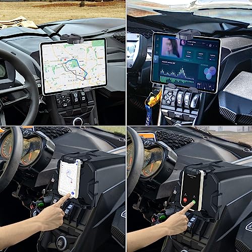 MDPROMCP Maverick X3 Tablet Holder with Storage Box, GPS Mount Compatible with Can Am Maverick X3 2017-2025 UTV Center Console Stable Phone Holder Accessories Replacement for 715002874