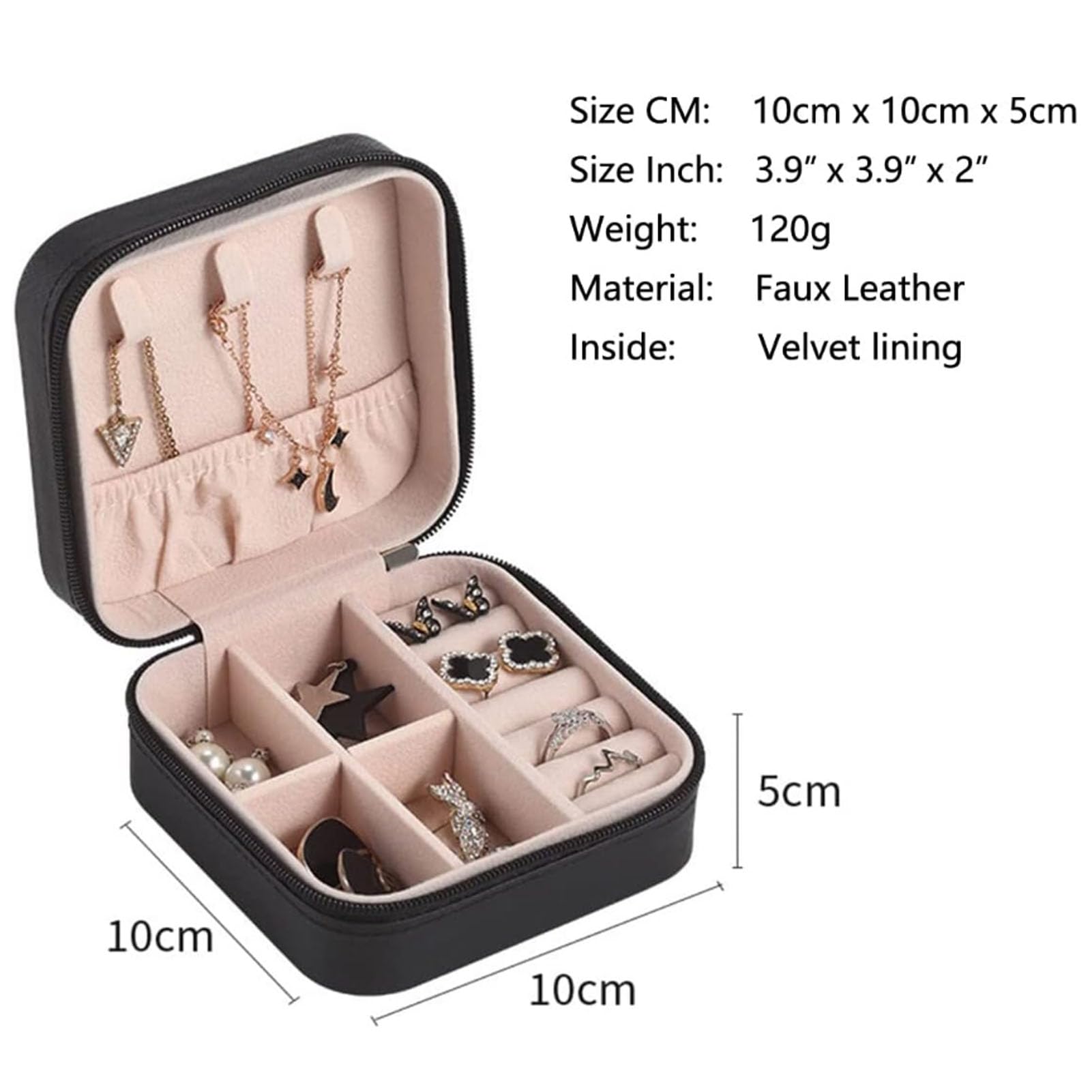 Hillban 6 Cajas Pequeñas De Joyería De Viaje Con Espejo, Mini Caja De