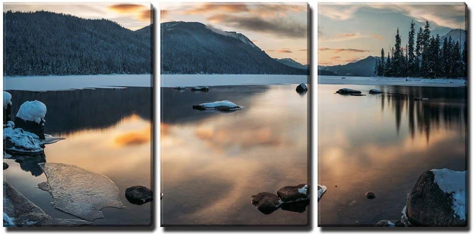 Amazon.com: wall26 - 3 Piece Canvas Wall Art - Winter Landscape with ...