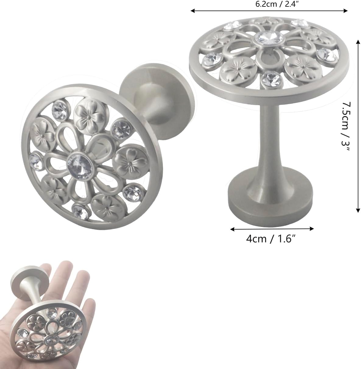 Set of 2 Curtain Tieback Hooks Window Drapery Medallion Holdbacks Wall Mounted Drapery Holdbacks Curtain Pullbacks Tassel Curtain Tie Curtain Holders Hooks for Curtain Tiebacks (Dark Silver)