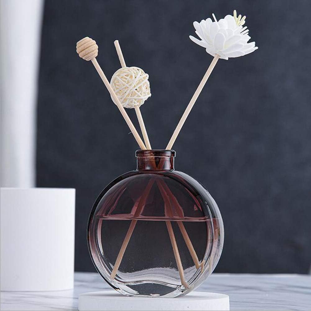 150ml/5oz Empty Glass Diffuser Bottle Diffuser Jars Aromatherapy Storage Container Fragrance Accessories Use for DIY Replacement Sticks Sets Oils Crafts Decor(Brown) - Image 3