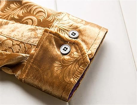 Amazon.com: Purple Floral Dress Shirt Men Slim Fit Fleece Velour