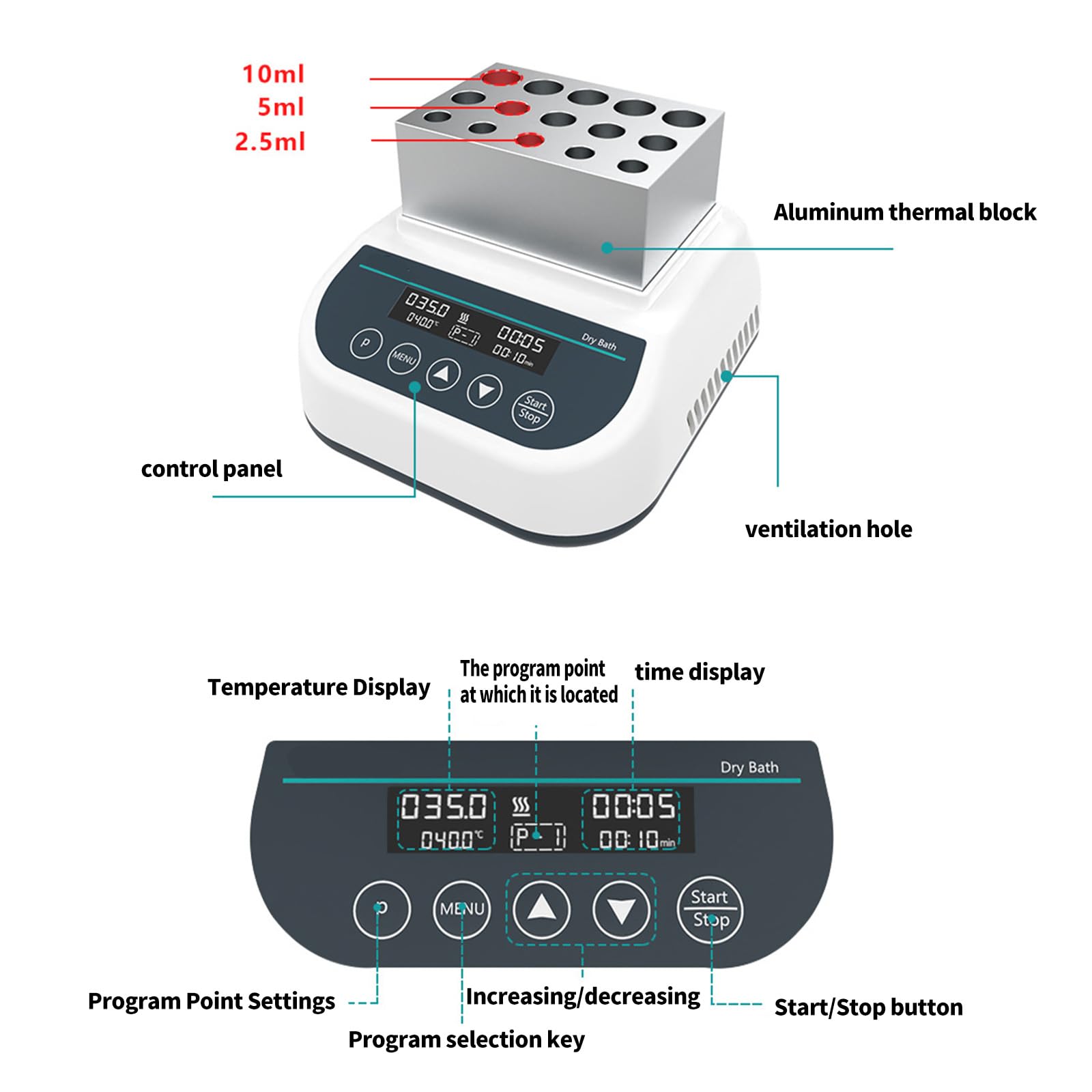 Calentador digital controlador de temperatura de laboratorio para una conservación precisa de la reacción de la muestra y uso médico, uso científico