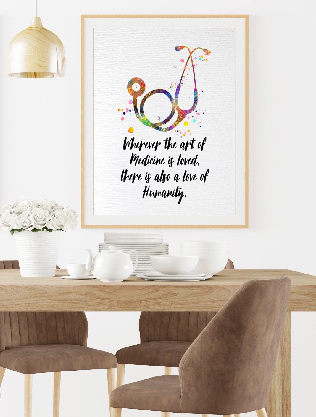 Dignovel Studios 13X19 Unframed Stethoscope Inspirational Quotes Medical Science Doctor Clinic Hospital Watercolor Art Print Poster DN717