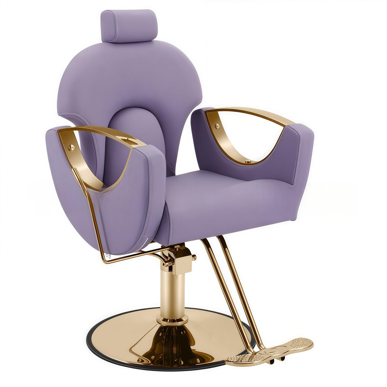 Poltrona da Barbiere Reclinabile Viola Girevole A 360° per Parrucchiere, Parrucchiere, Tatuaggi E Attrezzature per Lo Styling
