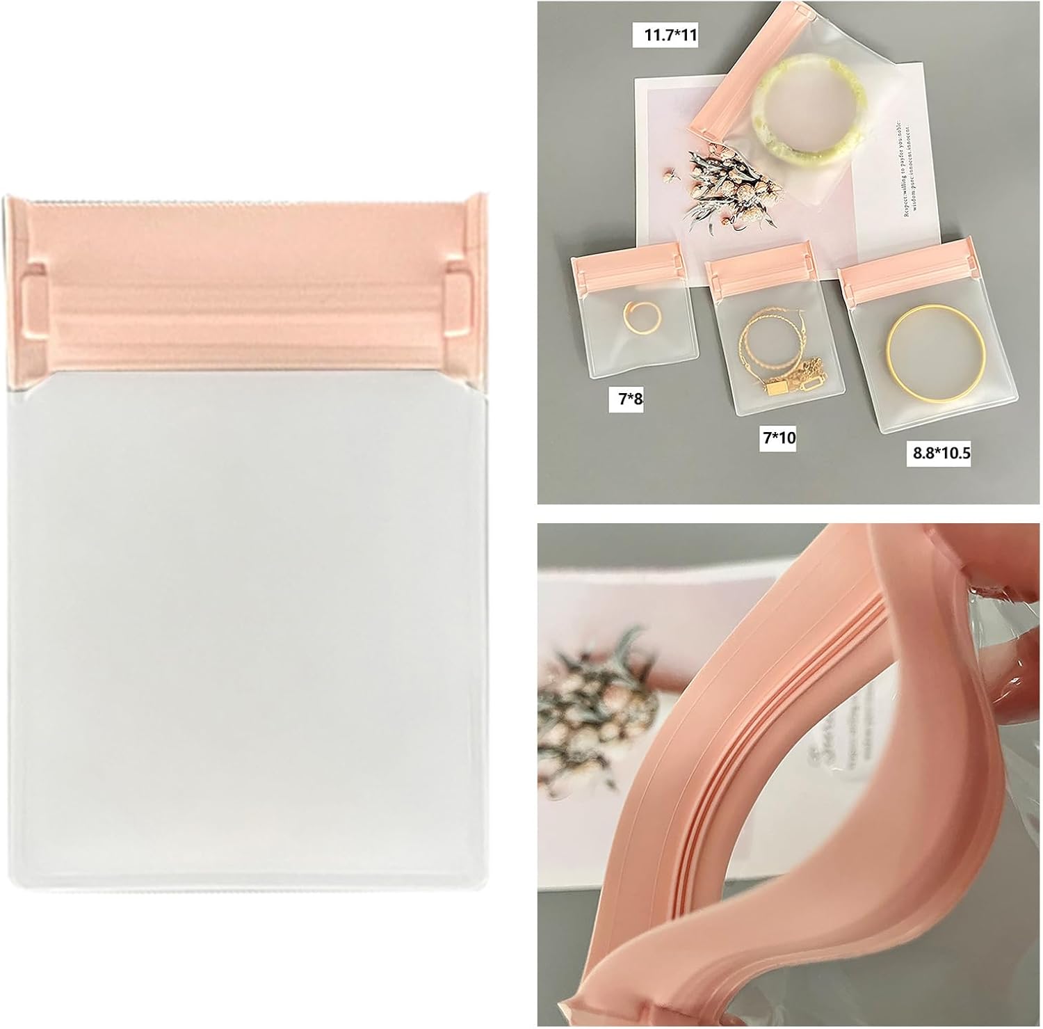 50pcs Lockable Jewelry Bags Adornment Preserving Porch Suitable For Bracelets Necklaces Rings Earrings Reusable Bags