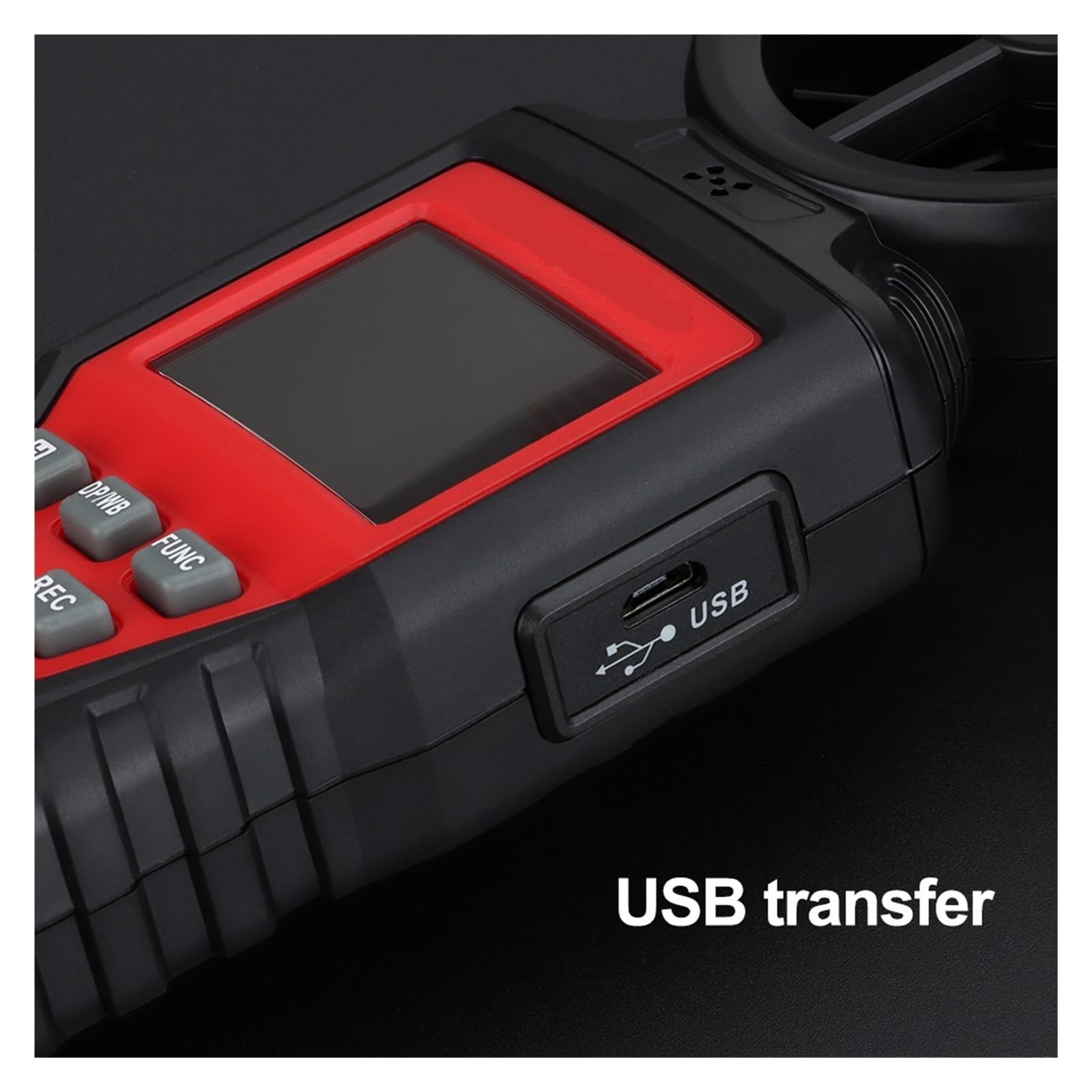 Anemómetro Digital Medidor De Velocidad Del Viento De Mano Portátil Medidor De Viento Pantalla De Retroiluminación LCD Medidor De Temperatura Y Humedad