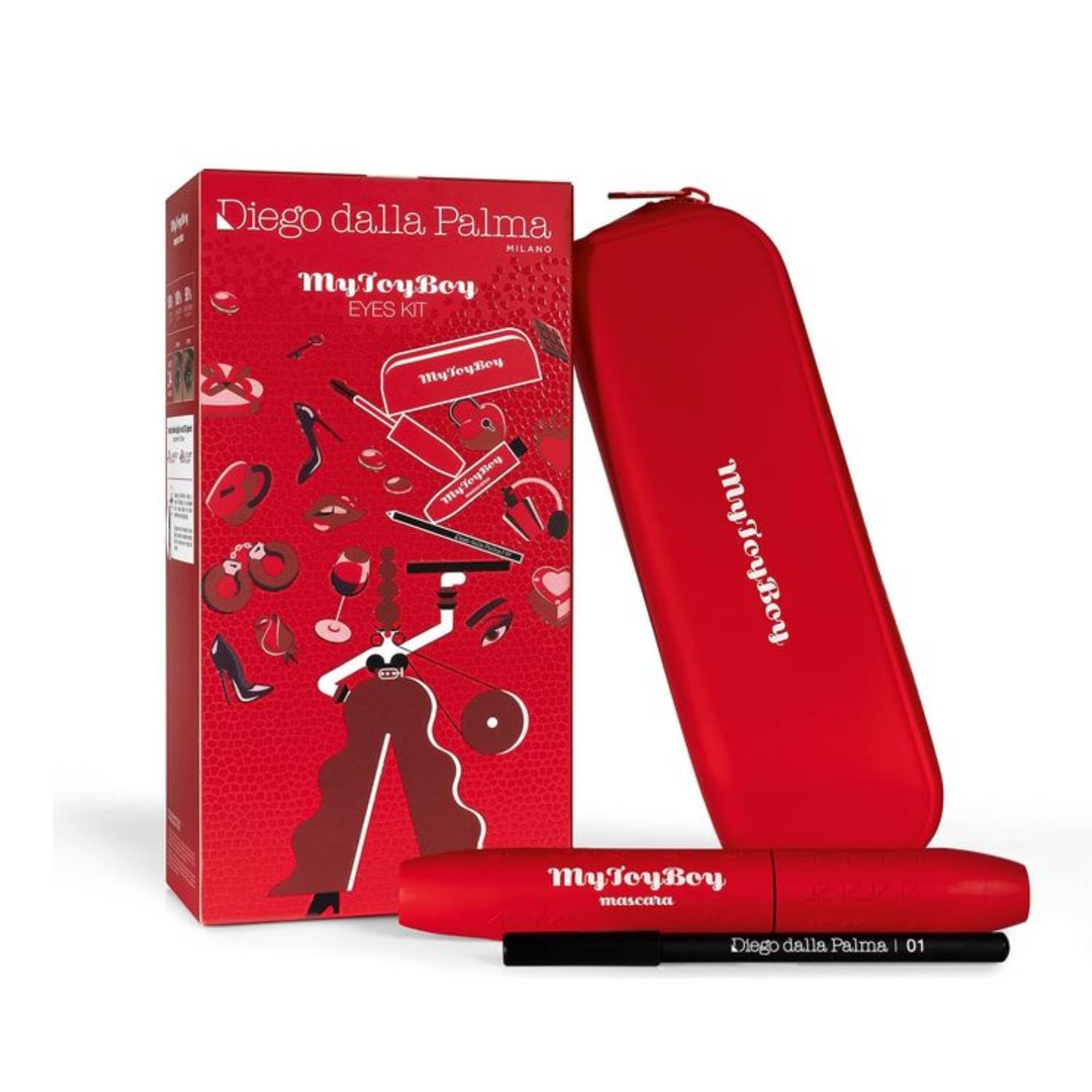 Diego Dalla Palma My Toy Boy Confezione Regalo Donna Mascara My Toy Boy Volumizzante Nero e Matita Occhi 01 Nero