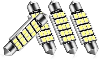 4 PCS 42mm 3014 Chipsets LED Bulbs, LED Double-pointed Light Roof Reading Light Error Free Bulbs, for LED Interior Dome Map Door Lights Bulbs (White)