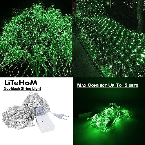 Image of LED Net Mesh String Lights, 9.8Ft X 6.6Ft, 192 LEDs, 8 Modes Diwali Decor with Diwali Lights for Home Decoration! LED Diwali Light, LED Lights for Home Decoration (3x2 Net Green)