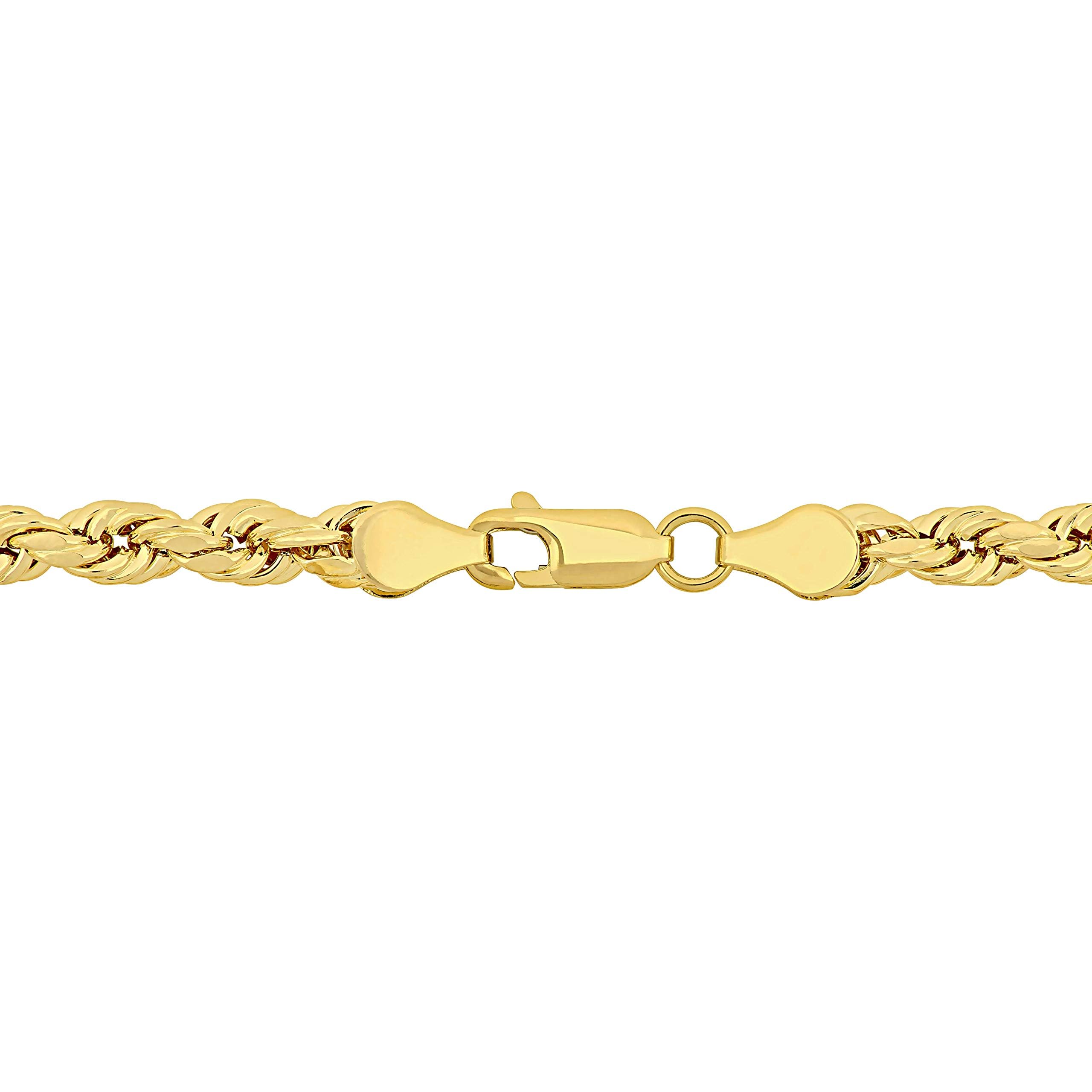 Cadena de cuerda de oro para hombres y mujeres en oro real de 10 o 14 quilates, pulseras de cadena de cuerda de oro, Oro amarillo 5