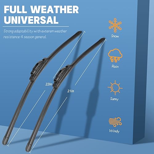 Miniatura 4 de MIKKUPPA Juego de limpiaparabrisas de 22"+21"+11" - Reemplazo para Jeep Grand Cherokee 2014-2023 - Limpiaparabrisas de gancho UJ para todas las