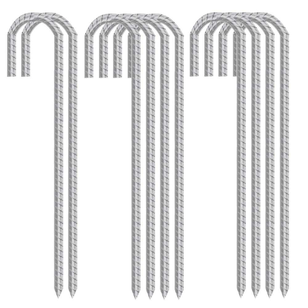 Heavy Duty Galvanized Rebar Stakes with Threaded Ground Anchors Stakes ...