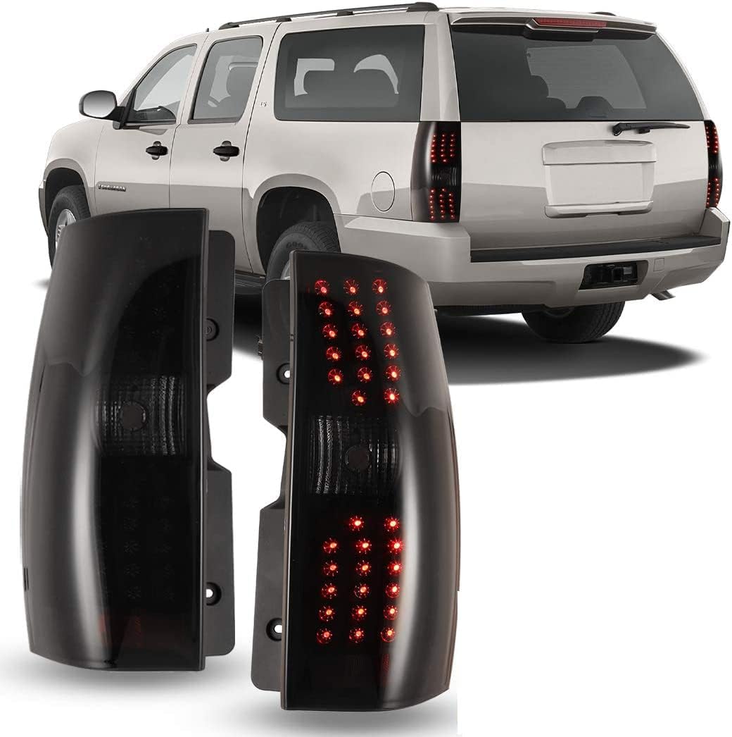 Winjet Tail lights Compatible with 2007-2014 Chevrolet Tahoe & Suburban 1500 2500 [2007 2008 2009 2010 2011 2012 2013 2014 Chevrolet Suburban/Tahoe] LED Tail lights