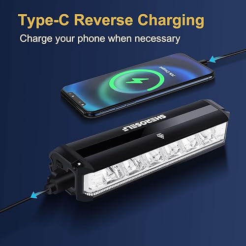 Miniatura 2 de 6 luces LED superbrillantes para bicicleta, 5 modos de iluminación, IPX5 impermeable, tipo C recargable para bicicleta, perfecto para adultos,